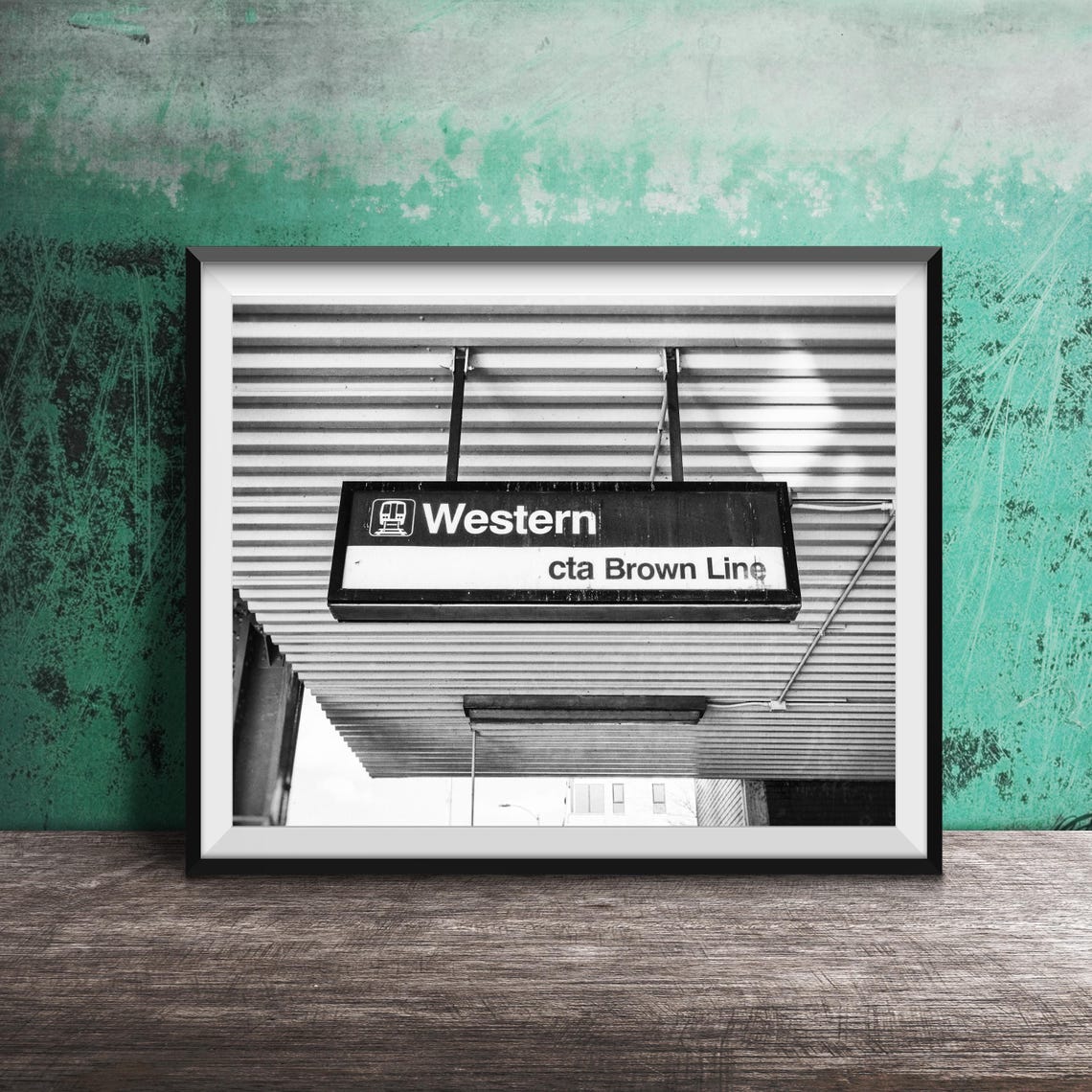 Western CTA Brown Line Chicago L Train Station Sign Photo Poster - Image 2