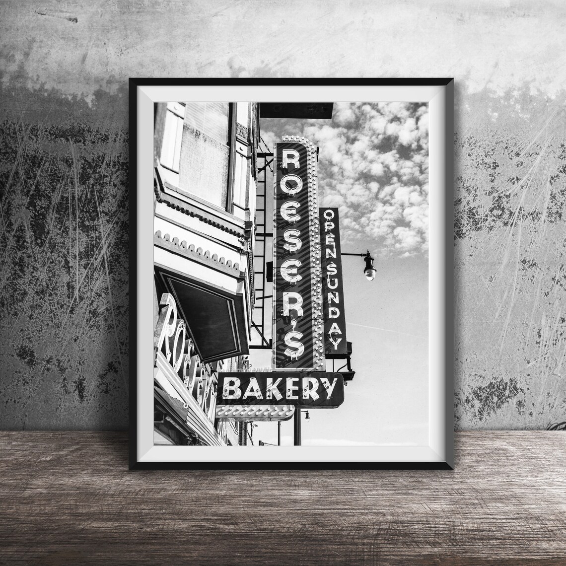 Roeser's Bakery Open Sunday Vintage Neon Sign Chicago Photo Poster - Image 2
