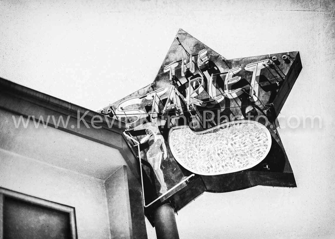 Hollywood Starlet Art Photography Print Hollywood California Photo Neon Sign Vintage Neon Burbank Los Angeles - Image 2