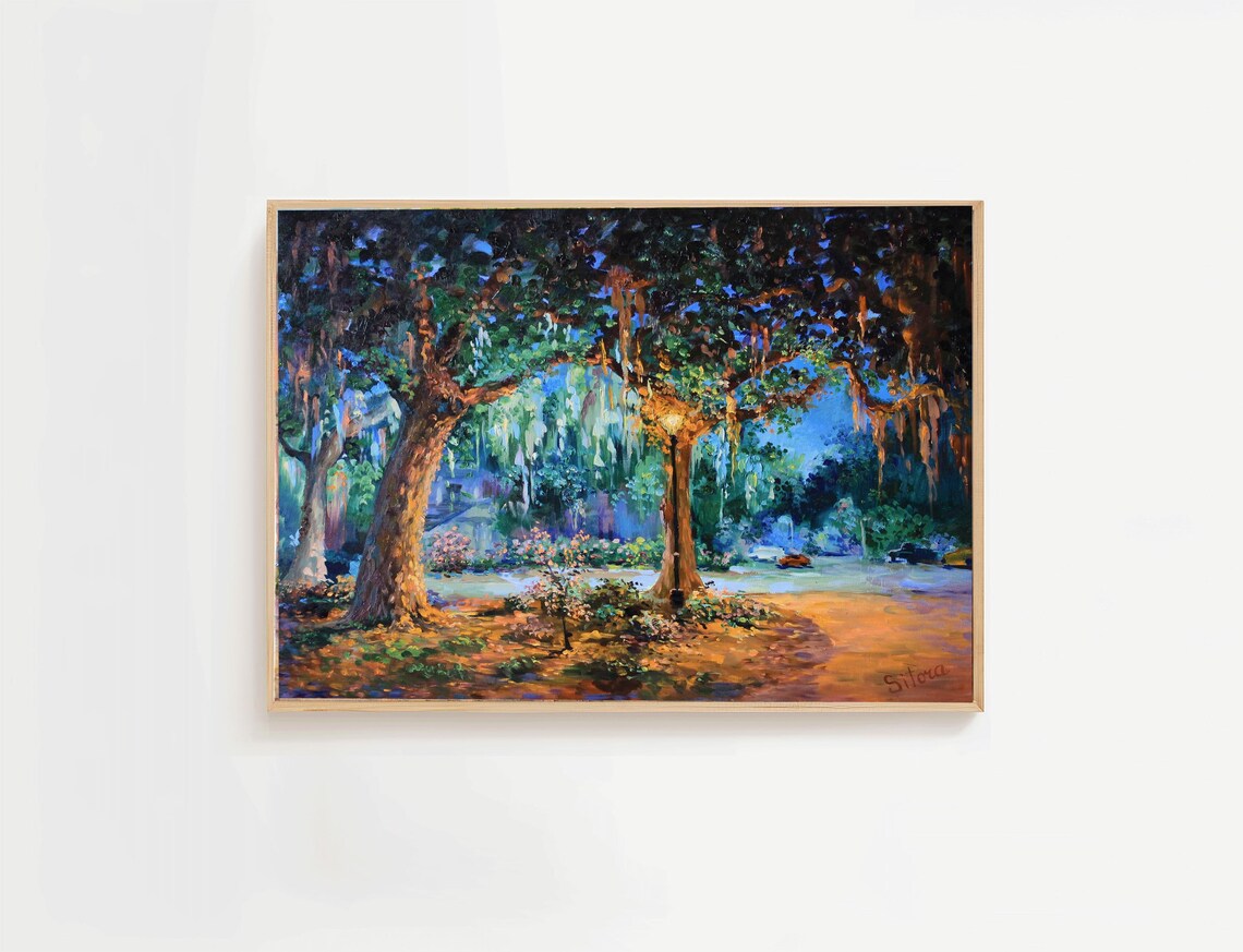 Forsyth Park Savannah Print, Southern Landscape Art