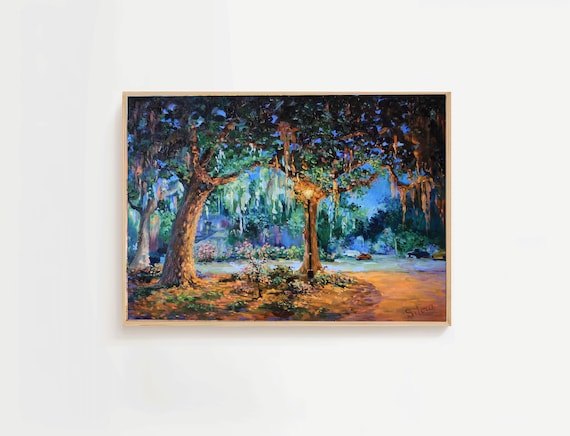 Forsyth Park Savannah Print, Southern Landscape Art