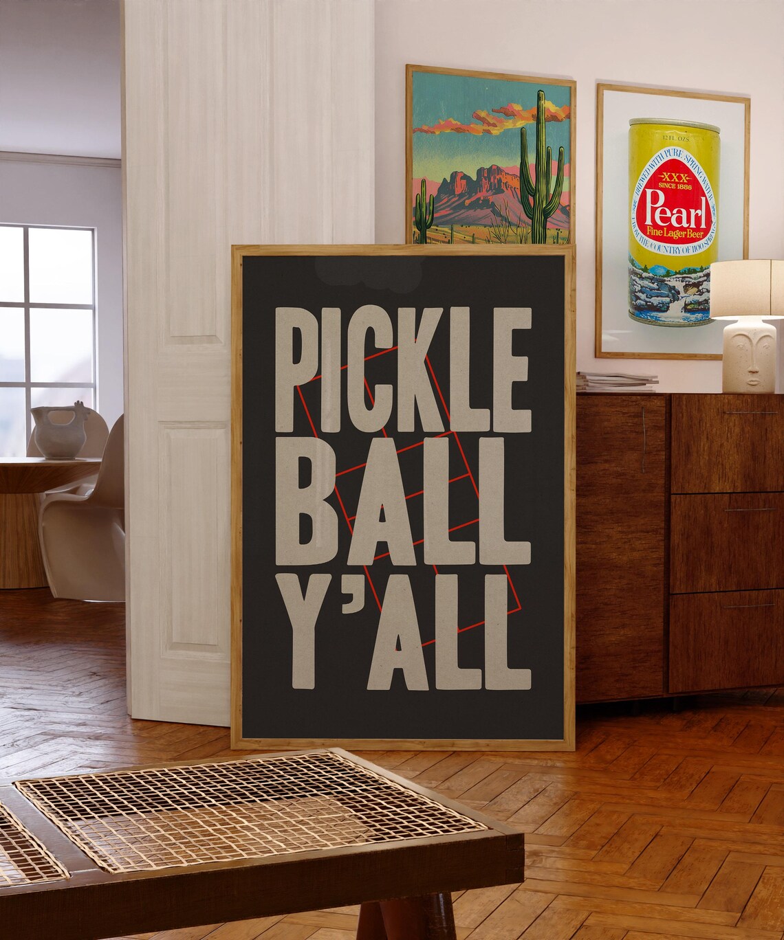 Pickleball Y'all Letterpress Typography Art Print