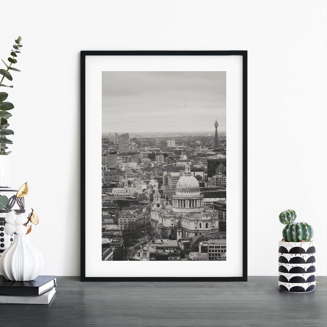 St Pauls Cathedral London Monochrome Vertical City Photo Poster