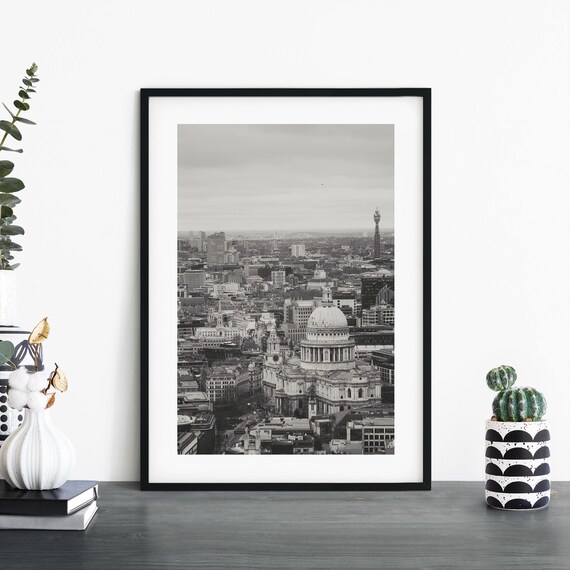 St Pauls Cathedral London Monochrome Vertical City Photo Poster
