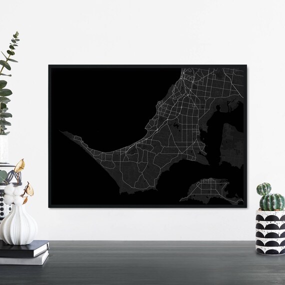 Mornington Peninsula Victoria Dark Edition City Map Art Poster