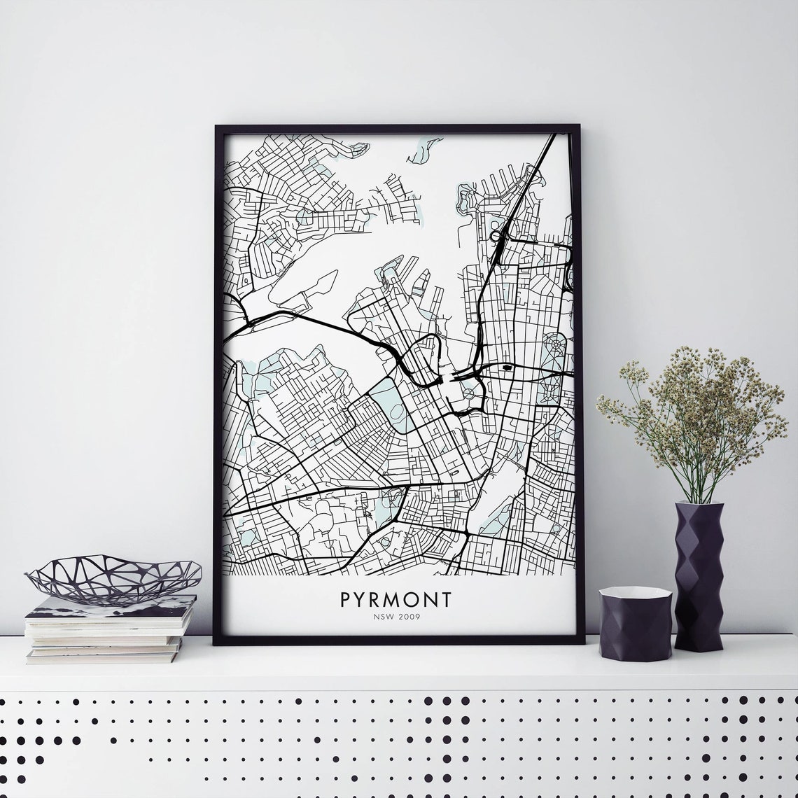 Pyrmont Sydney NSW 2009 Australia Minimalist City Map Line Poster