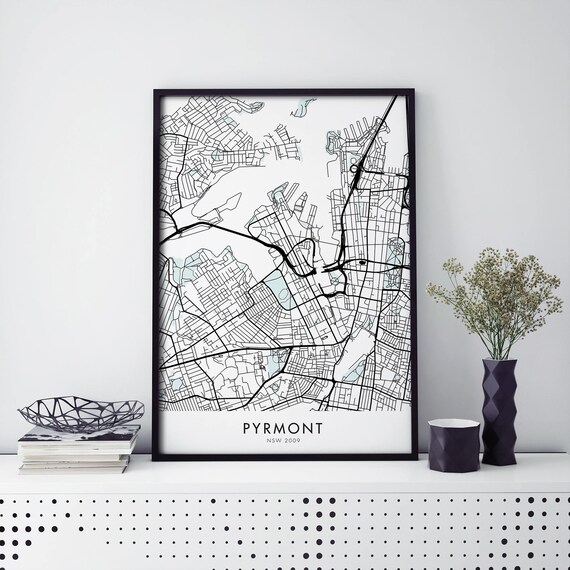 Pyrmont Sydney NSW 2009 Australia Minimalist City Map Line Poster