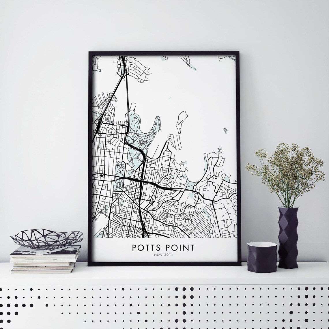 Potts Point Sydney Australia City Map Art Print
