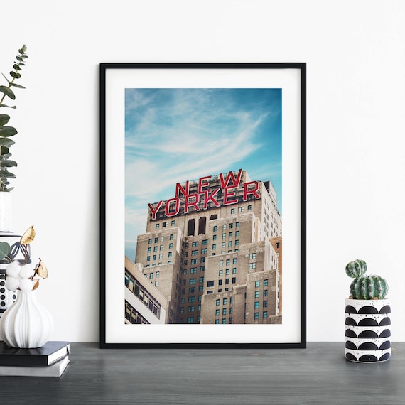 New Yorker Building Sign Vintage New York City Photography Poster