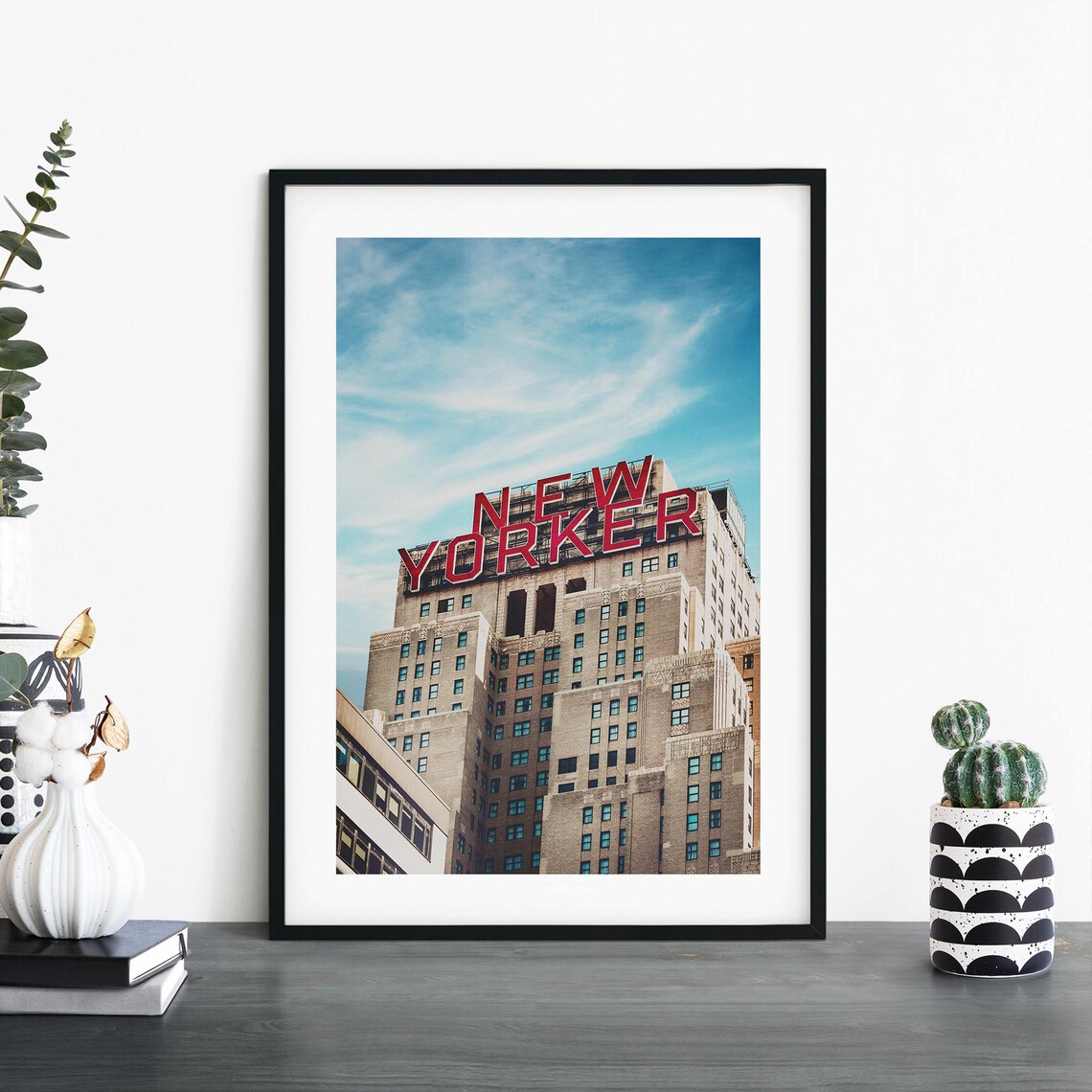 New Yorker Building Sign Vintage New York City Photography Poster