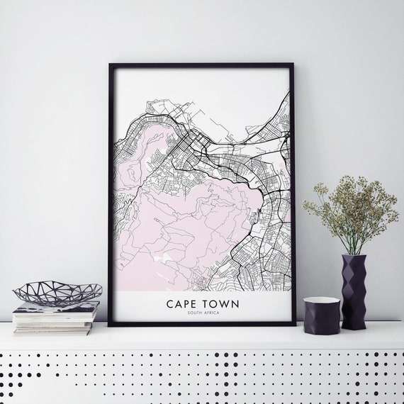Cape Town South Africa Art City Map Print