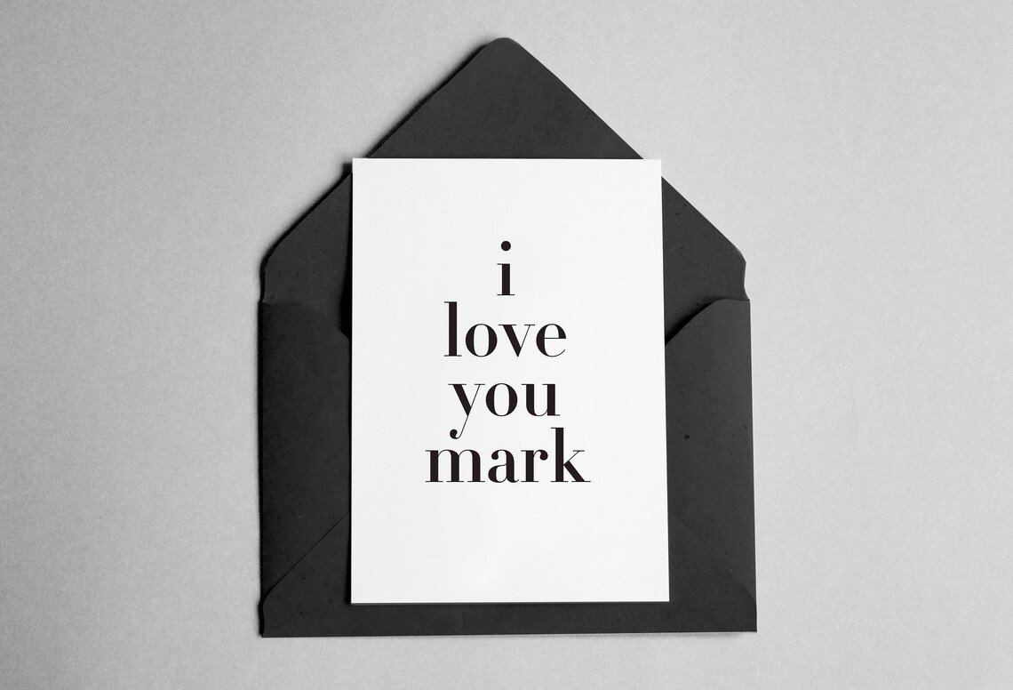 Personalized Love Card, Contemporary Minimalist Art Print
