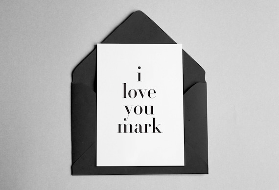 Personalized Love Card, Contemporary Minimalist Art Print