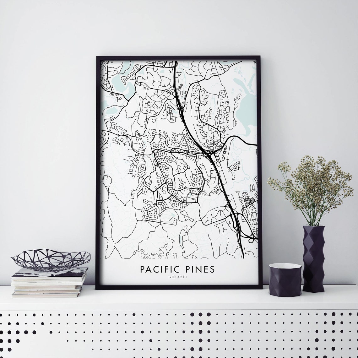 Pacific Pines Gold Coast Australia City Street Map Art Poster