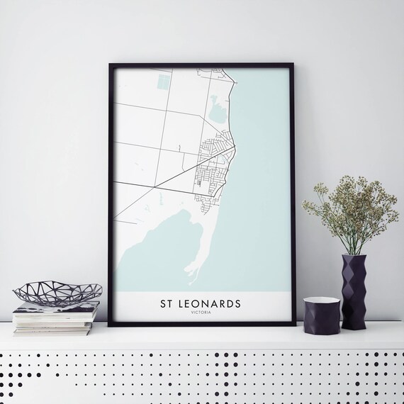 St Leonards Victoria Australia Coastal Street Map Art Poster