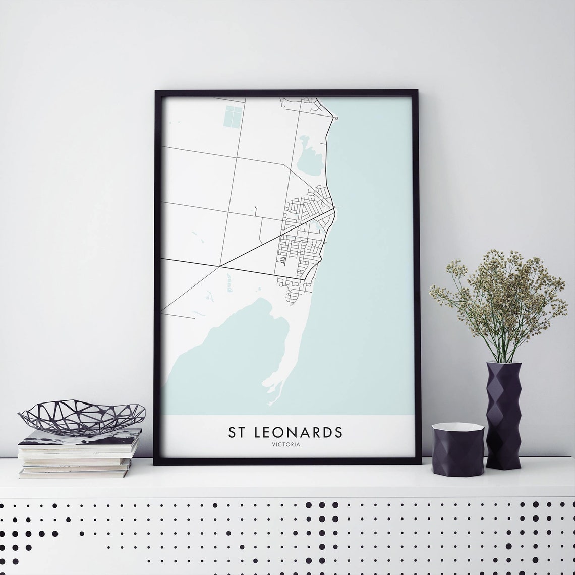 St Leonards Victoria Australia Coastal Street Map Art Poster
