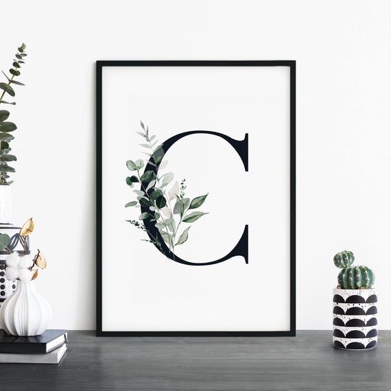Letter C Alphabet Abstract Print Wall Art 4x6 5x7 A4 A3 A2 A1