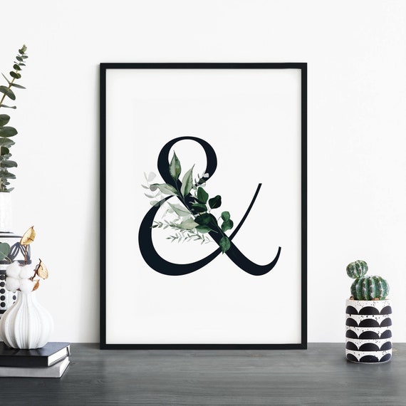 Ampersand Alphabet Abstract Print Wall Art 4x6 5x7 A4 A3 A2 A1