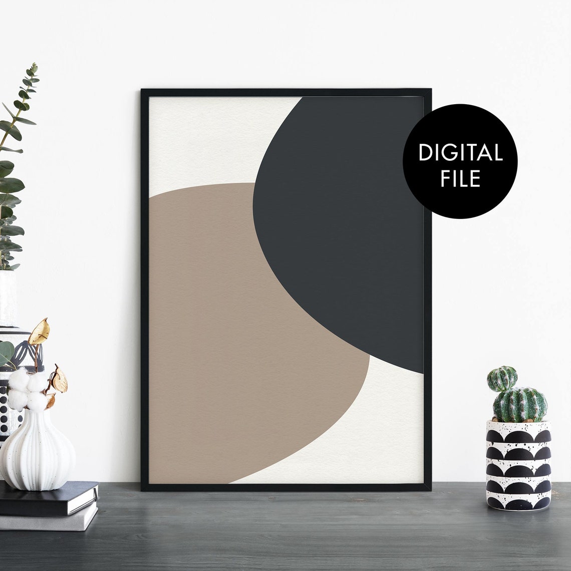 Neutral Abstract Organic Shapes Beige Modern Minimalist Wall Art