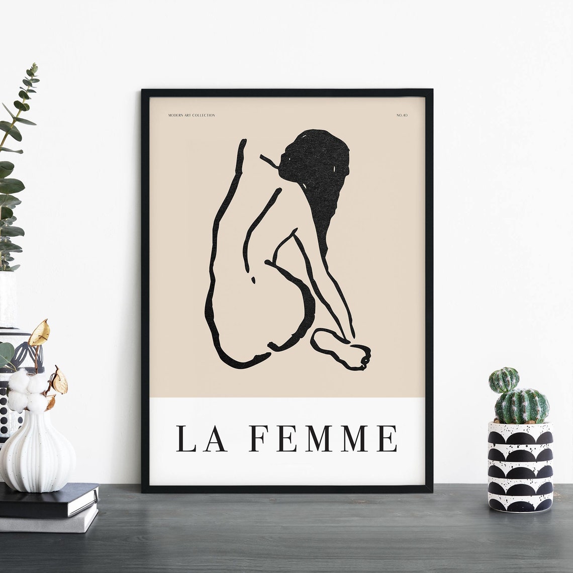 La Femme Kneeling Woman Bold Brushstroke Modern Collection No40 Print