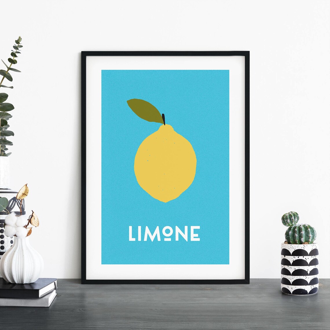 Limone Italian Food Retro Illustrative Art Print