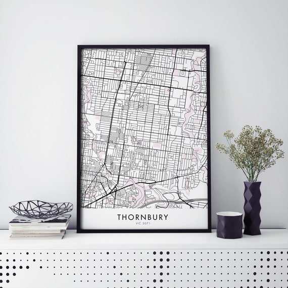 Thornbury Melbourne City Map Art Print