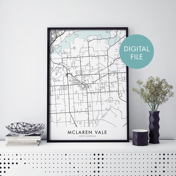 McLaren Vale South Australia Minimalist Street Map City Poster
