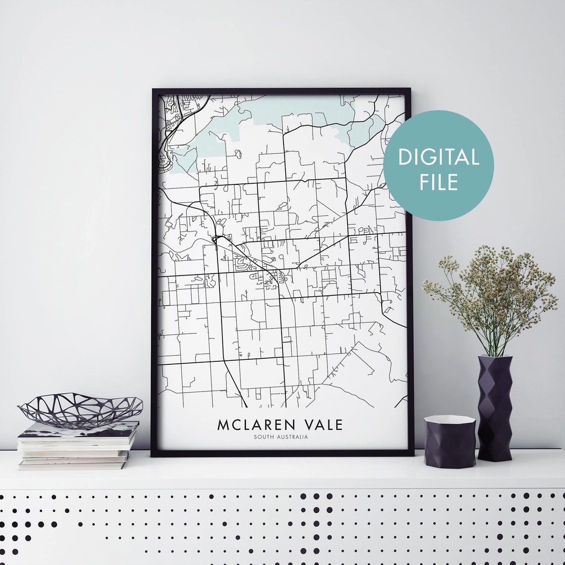 McLaren Vale South Australia Minimalist Street Map City Poster