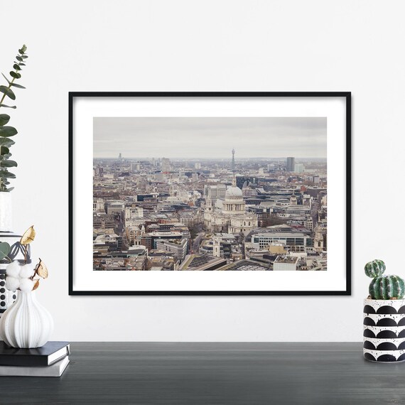 St Pauls Cathedral London Cityscape Aerial Photography Poster