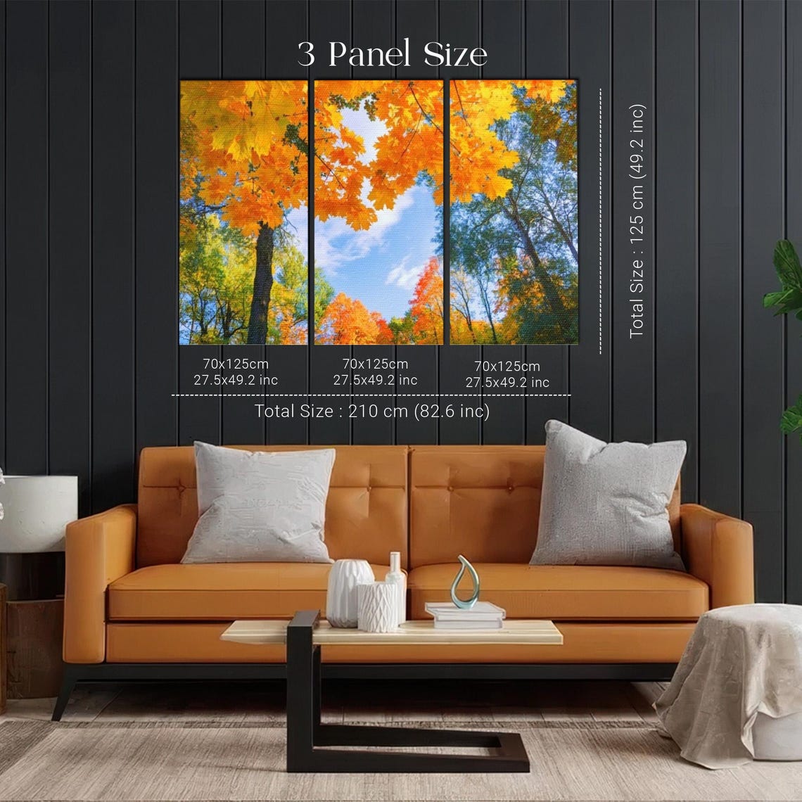 Golden Autumn Maple Leaf Canopy Looking Up at Blue Sky Poster - Image 3