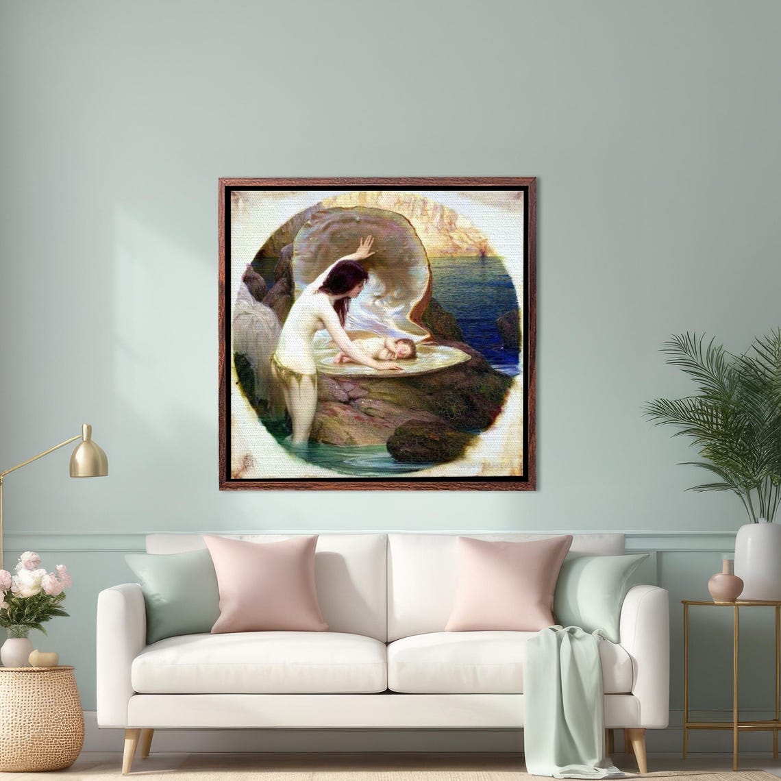 Herbert James Draper's A Water Baby Classic Art Reproduction Poster