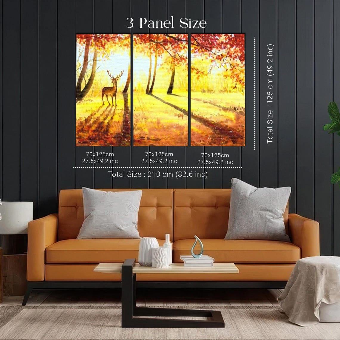 Stag Standing In Golden Autumn Forest With Red Leaves Poster - Image 2