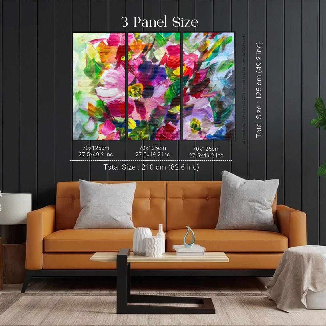 Colorful Abstract Floral Pattern Thick Oil Painting Art Poster - Image 2