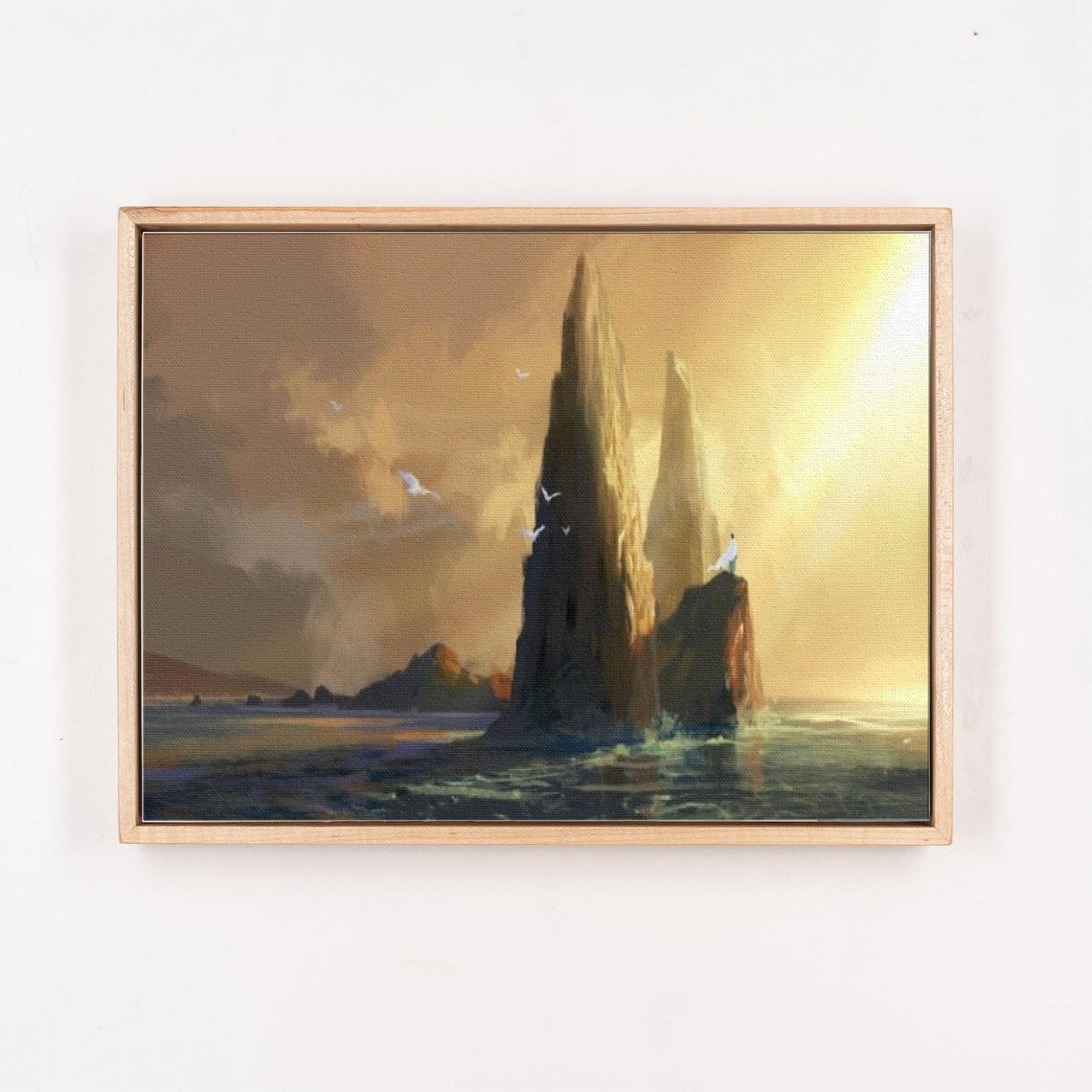 Golden Sunset Ocean Sea Stacks Rocks Dramatic Seascape Poster - Image 4