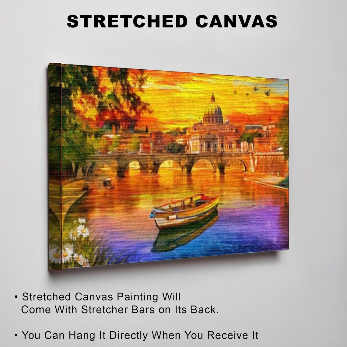 Saint Peters Basilica and Tiber River at Sunset in Rome Poster - Image 3