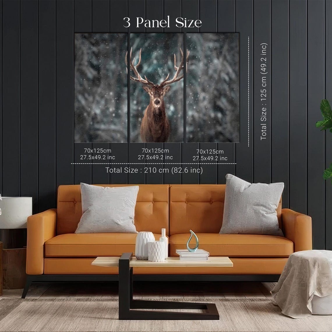 Majestic Red Deer Stag in Snowy Winter Forest Wildlife Poster - Image 2