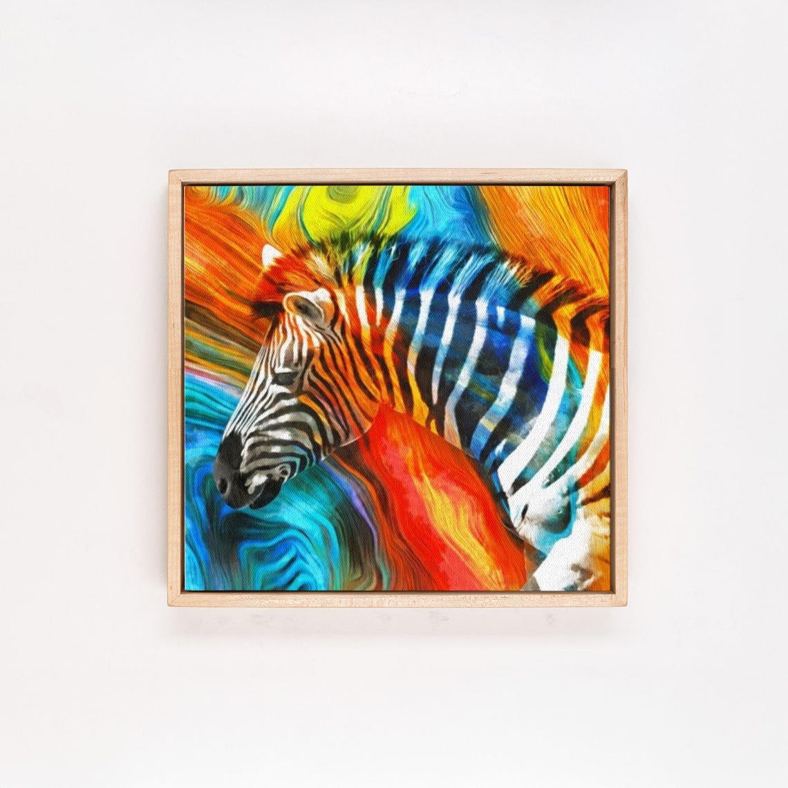Colorful Abstract Zebra Portrait Rainbow Wildlife Art Poster - Image 4