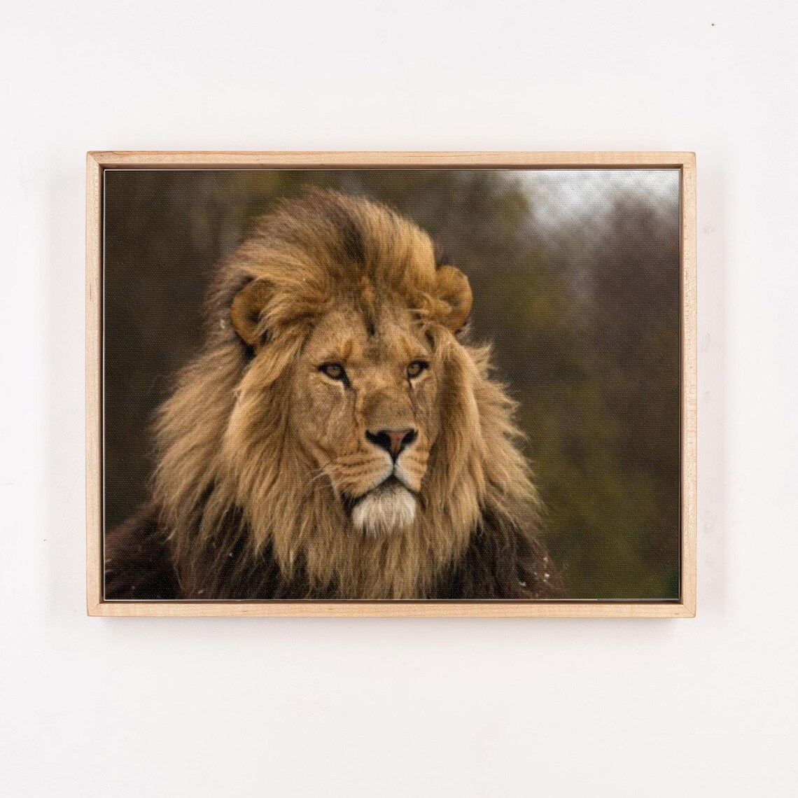 Majestic Male Lion Close-Up Wildlife Portrait Painting Poster - Image 4