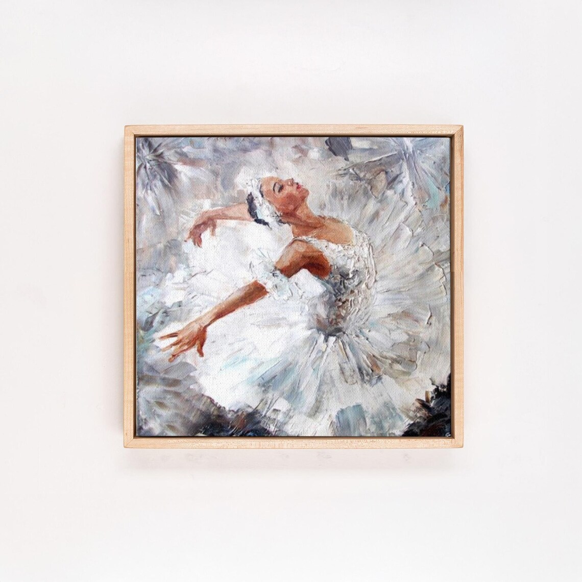 Ballerina Dancer In White Tutu Oil Painting Style Ballet Art Poster - Image 4