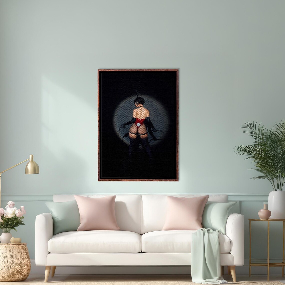 Vintage Lingerie Woman Bedroom Wall Art Print