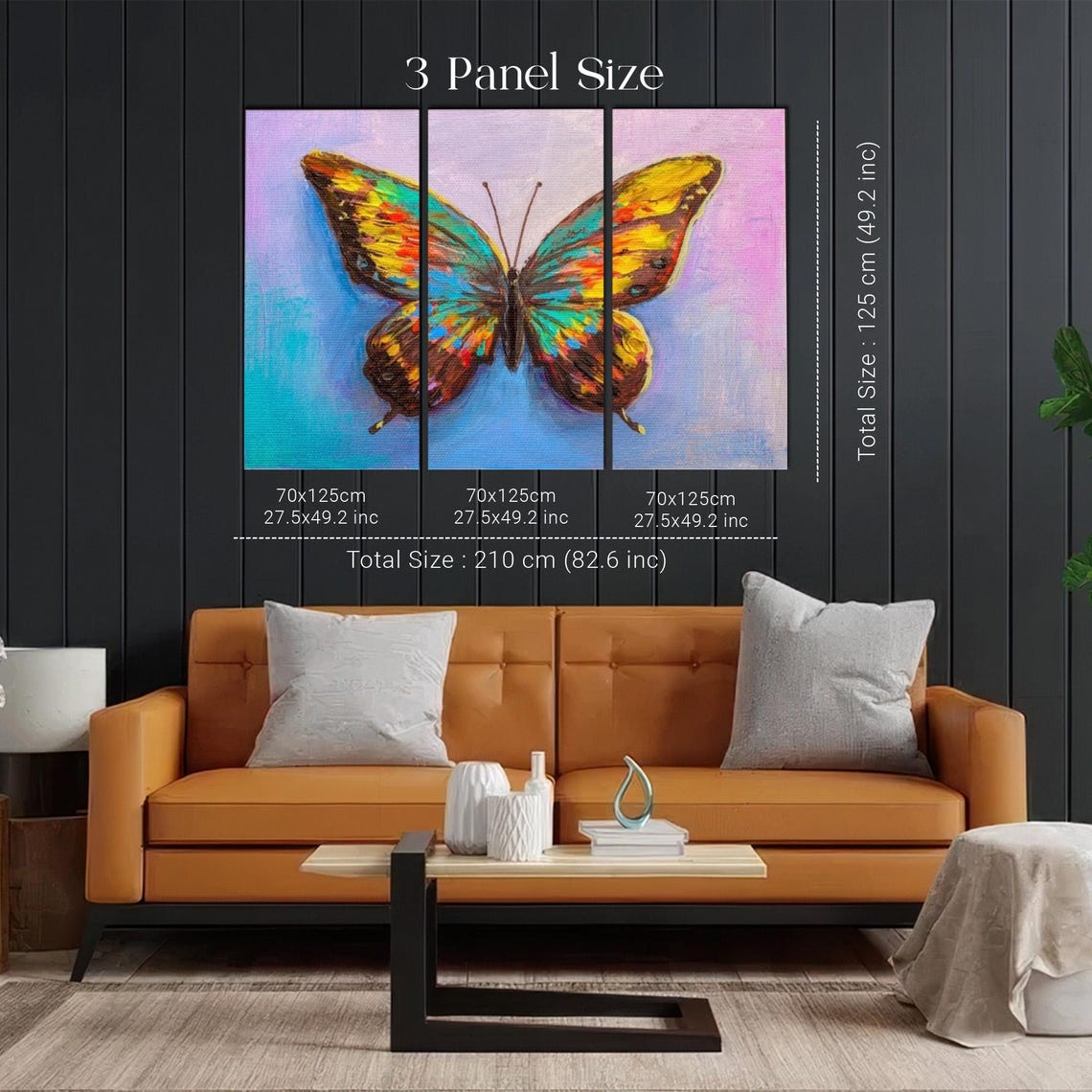 Colorful Butterfly Oil Painting Style Decorative Wall Art Animal Wall Decor Housewarming Gifts Framed Wall Art - Image 2