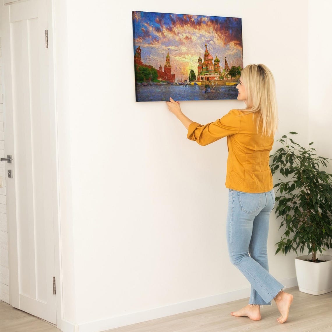 Basil Cathedral In Red Square Art Office Wall Decor Regional Wall Decor Housewarming Gift Framed Wall Art - Image 5