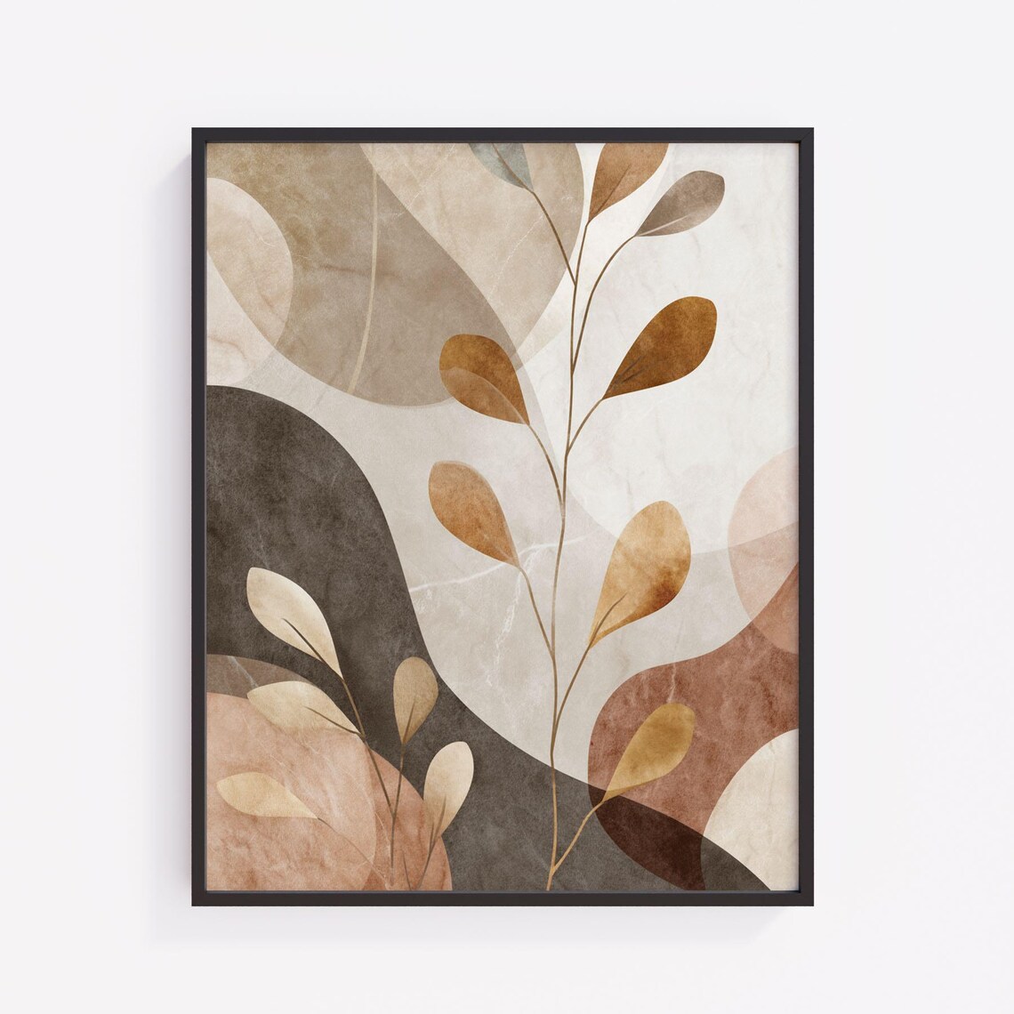 Modern Boho Abstract Art Print Earthy Organic Shapes Rustic Wall Decor Minimalist Design Contemporary Natureinspired 305