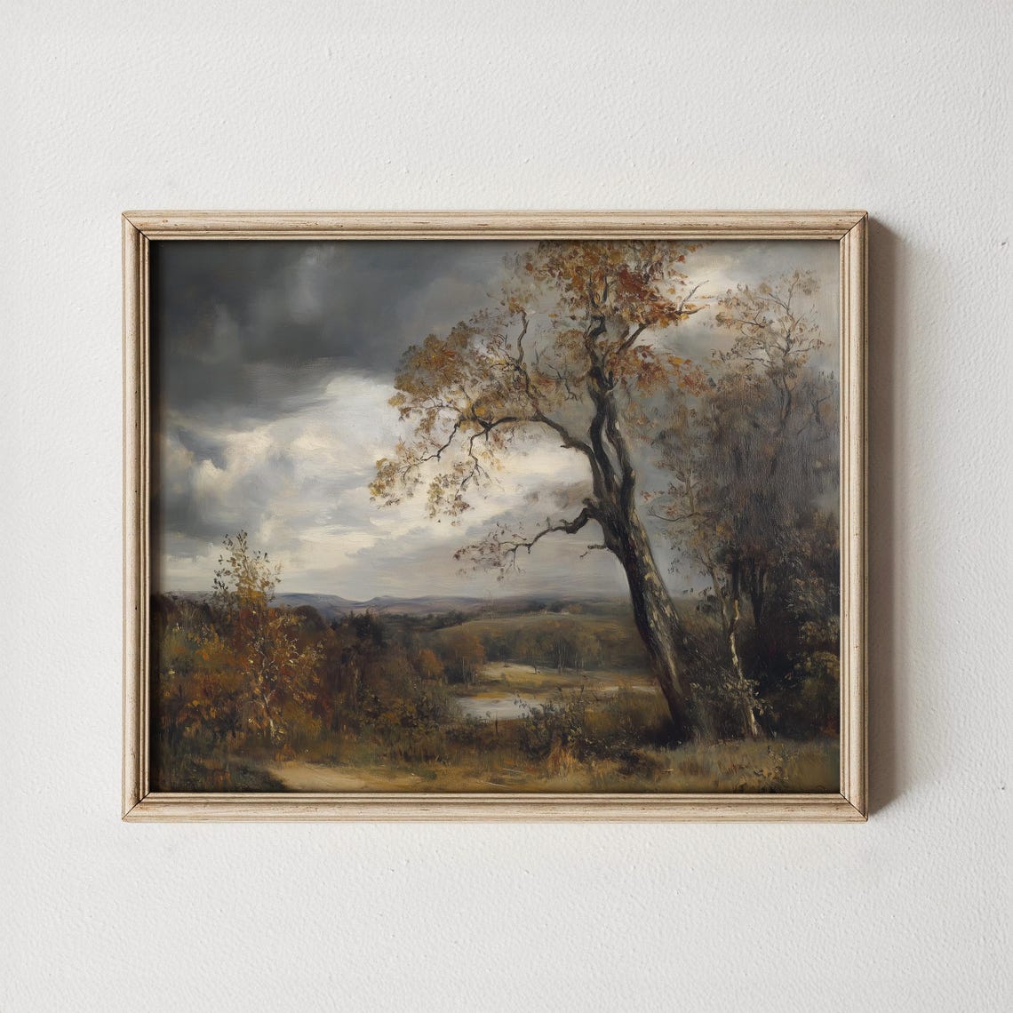 Vintage Autumn Landscape Print Moody Countryside Wall Art