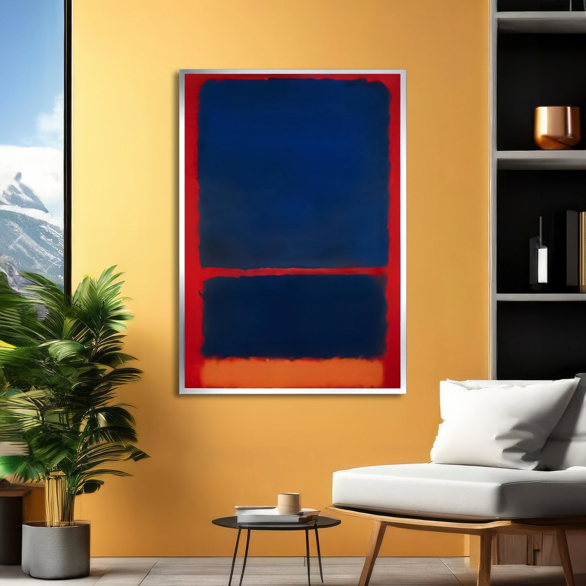 Bold Blue And Red Abstract Rothko Inspired Artwork Vibrant Wall Art Ready To Hang - Image 2
