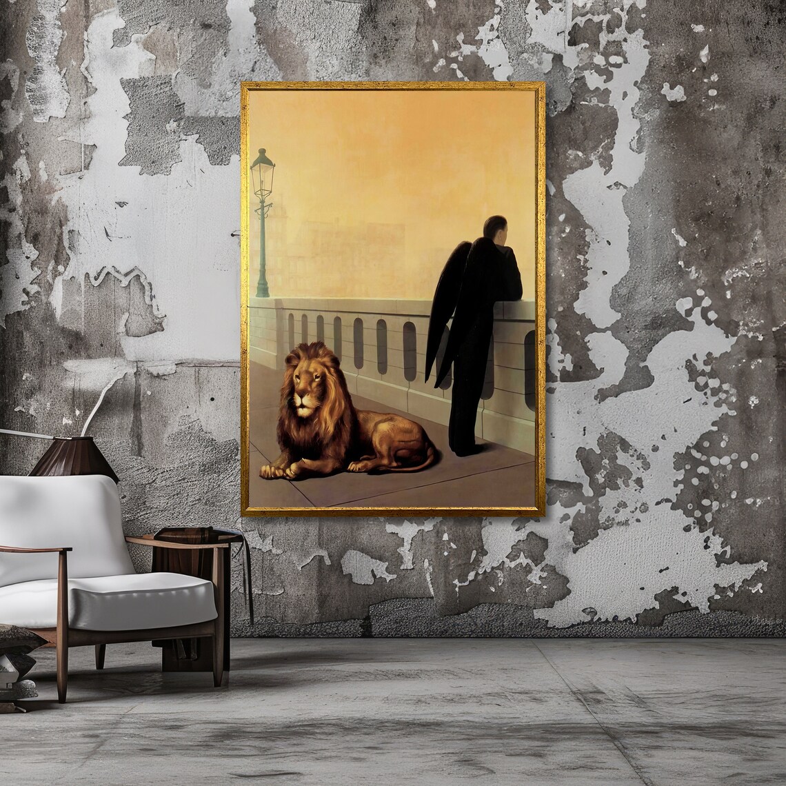 The Black Angel Winged Man and Lion on the Golden Bridge Poster - Image 3