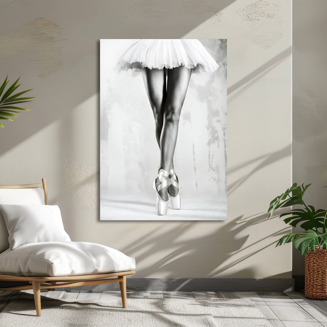 Ballerina En Pointe Legs White Tutu Monochrome Ballet Poster - Image 4