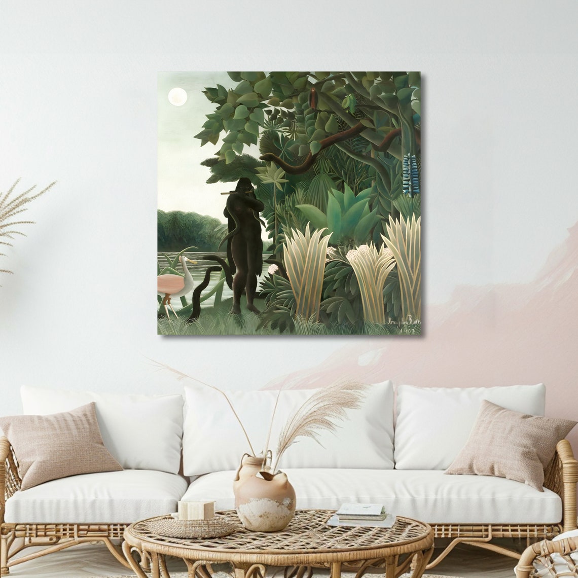Rousseau The Snake Charmer Flute Player in Moonlit Jungle Poster - Image 5
