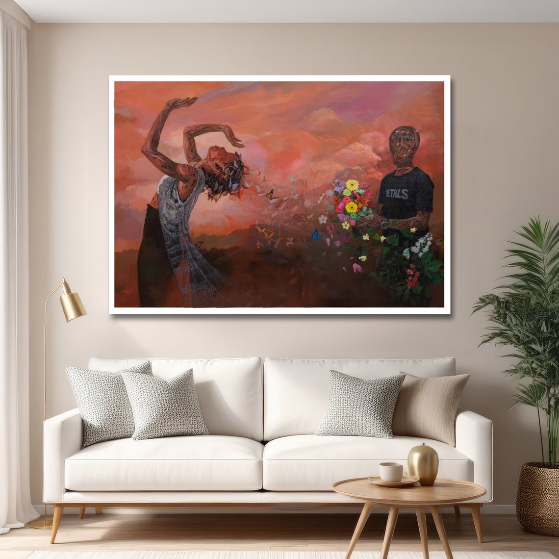 Fading Embrace Couple Sunset Surreal Romantic Love Art Poster - Image 6