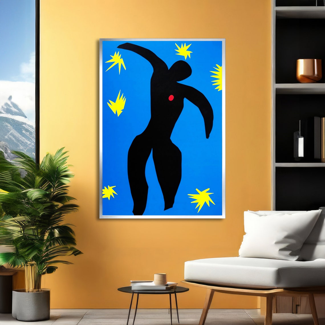 Matisse Icarus Black Falling Figure Amid Yellow Bursts Poster - Image 2